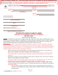Document preview: Form CC-DR-062BLF Petition for Change of Name of a Minor - Maryland (English/French)