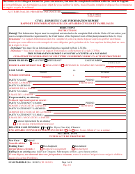 Document preview: Form CC-DCM-001BLF Civil - Domestic Case Information Report - Maryland (English/French)