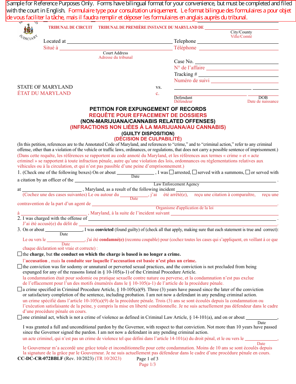 Form CC-DC-CR-072BBLF - Fill Out, Sign Online And Download Printable ...