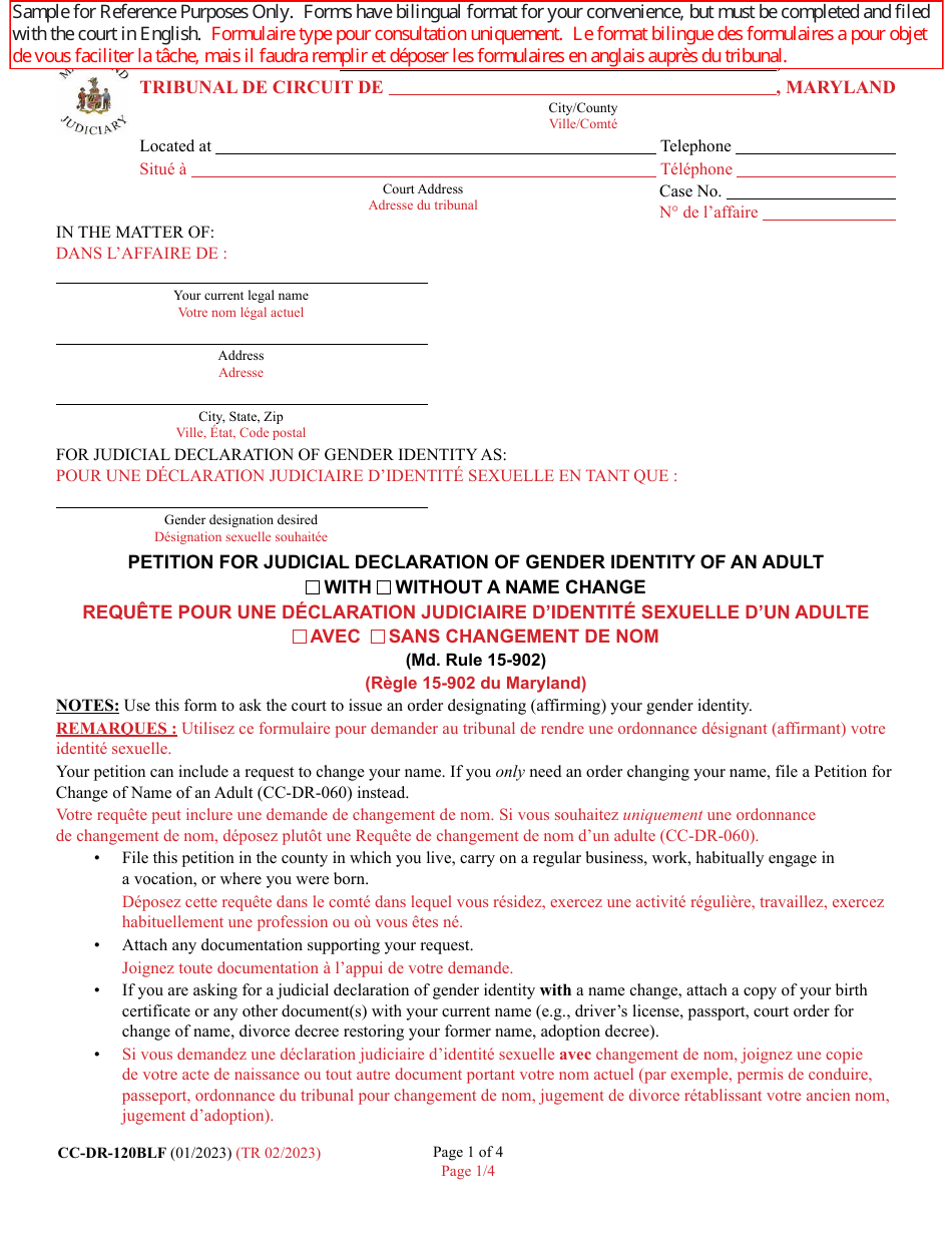 Form CCDR120BLF Fill Out, Sign Online and Download Fillable PDF