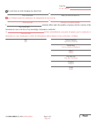 Form CC-DR-120BLF Petition for Judicial Declaration of Gender Identity of an Adult - Maryland (English/French), Page 4