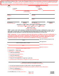 Document preview: Form CC-DR-050BLF Answer to Complaint/Petition/Motion - Maryland (English/French)
