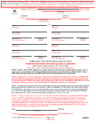 Document preview: Form CC-DR-005BLF Complaint for Visitation (Child Access) - Maryland (English/French)