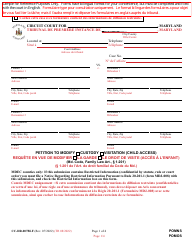 Form CC-DR-007BLF Petition to Modify Custody/Visitation (Child Access) - Maryland (English/French)