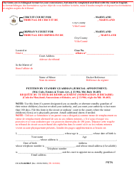 Document preview: Form CC-GN-042BLF Petition by Standby Guardian (Judicial Appointment) - Maryland (English/French)
