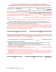 Form DC-CV-086BLF Petition for Levy in Distress - Maryland (English/French), Page 3