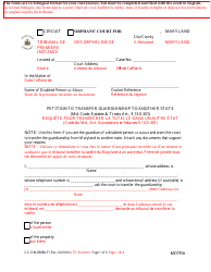 Document preview: Form CC-GN-036BLF Petition to Transfer Guardianship to Another State - Maryland (English/French)
