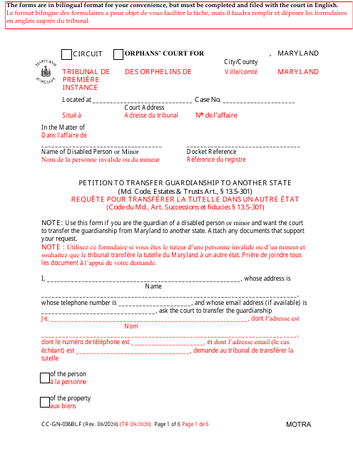 Form CC-GN-036BLF  Printable Pdf