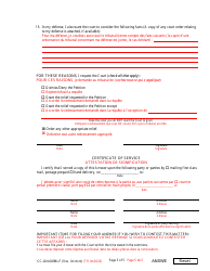 Form CC-GN-003BLF Answer to Petition for Guardianship of Minor - Maryland (English/French), Page 5