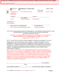 Document preview: Form CC-GN-038BLF Petition for Resignation of Guardian of the Person and Property and Appointment of Substituted or Successor Guardian - Maryland (English/French)