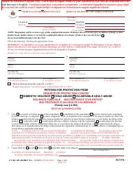 Form CC-DC-DV-001BLF Petition for Protection From Domestic Violence/Child Abuse/Vulnerable Adult Abuse - Maryland (English/French)