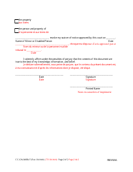 Form CC-GN-040BLF Revocation of Waiver of Notice - Interested Person - Maryland (English/French), Page 2