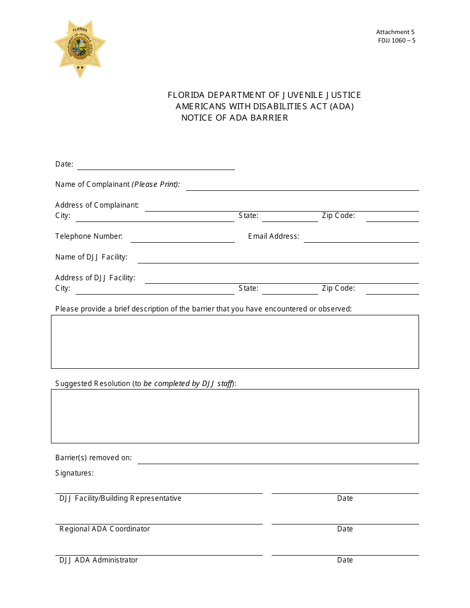 Sample Ada Notification Florida Americans With Disabilities Act (Ada) Notice of Ada Barrier ...