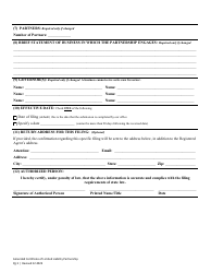 Amended Certificate - Limited Liability Partnership - Washington, Page 5