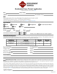 Document preview: Residential Fence Permit Application - City of San Antonio, Texas