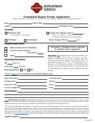Document preview: Foundation Repair Permit Application - City of San Antonio, Texas
