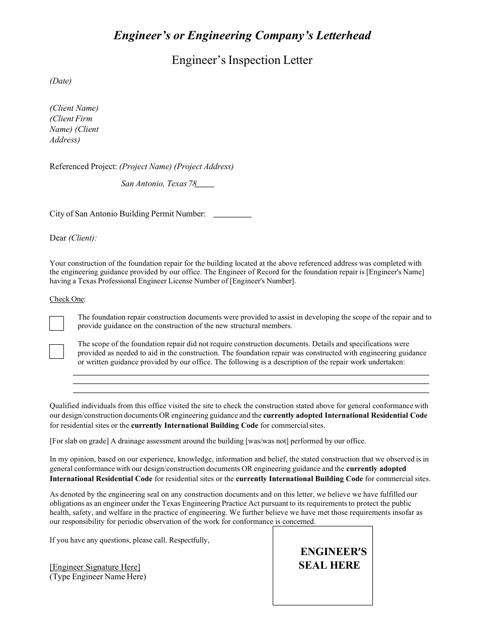Foundation Repair Permit Application - City of San Antonio, Texas, Page 3