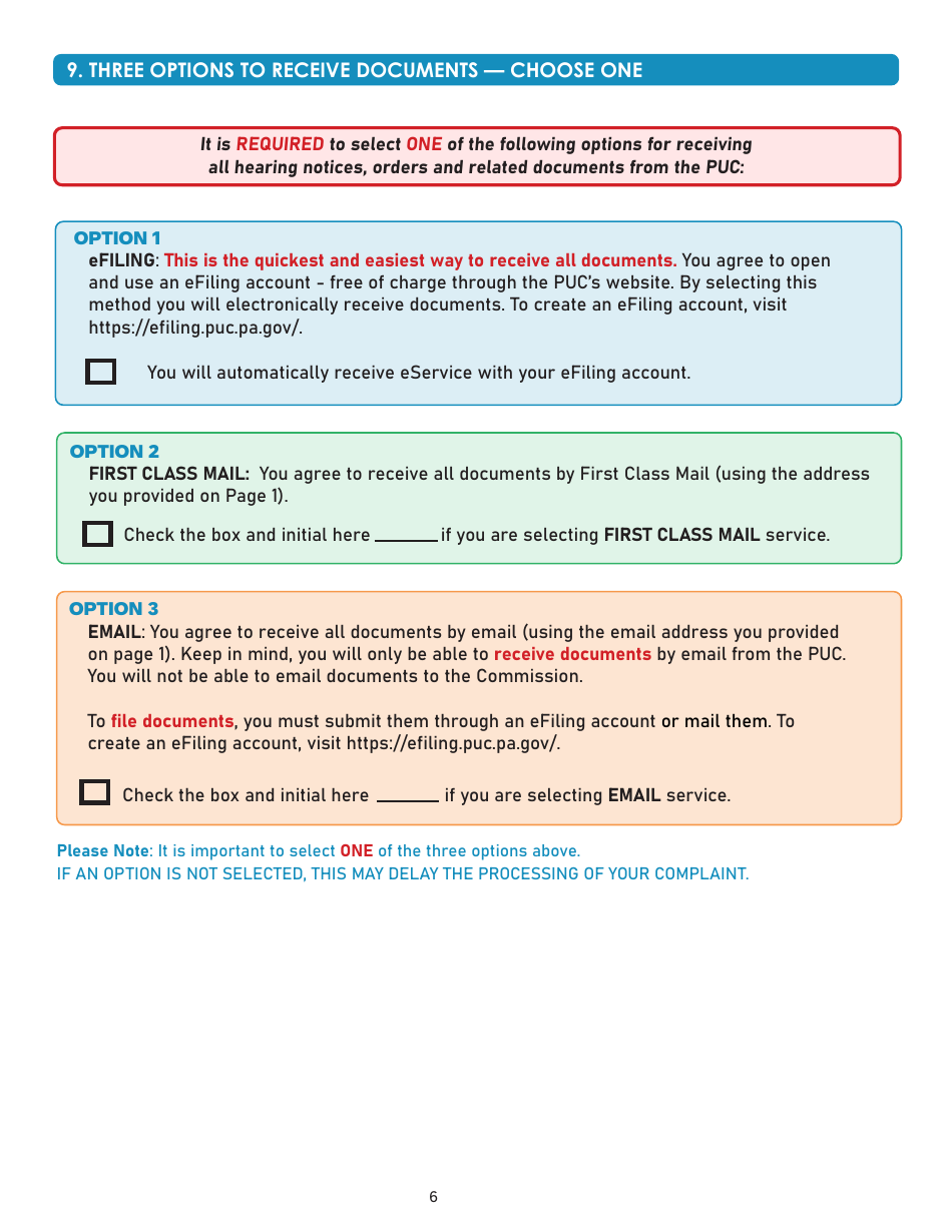 Formal Complaint - Printable Form - Pennsylvania, Page 6