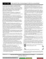 Form SC-100 Plaintiff&#039;s Claim and Order to Go to Small Claims Court - California (English/Spanish), Page 6