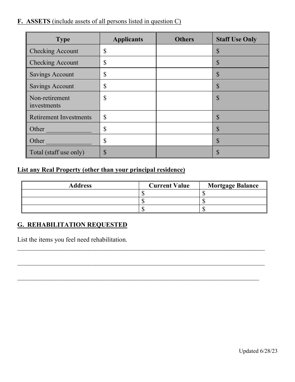 Senior Citizen Owner-Occupied Property Rehabilitation Program Application - Dutchess County, New York, Page 7