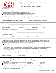 Document preview: Contractor Company Application - Georgia (United States)