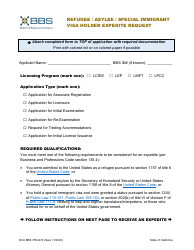 Document preview: Form DCA BBS37M-474 Refugee/Asylee/Special Immigrant Visa Holder Expedite Request - California
