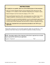 Form DCA BBS37M-474 Refugee/Asylee/Special Immigrant Visa Holder Expedite Request - California, Page 2