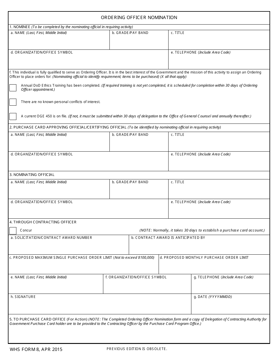 Whs Form 8 Fill Out Sign Online And Download Fillable Pdf Templateroller 5745