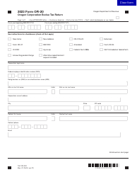 Document preview: Form OR-20 (150-102-020) Oregon Corporation Excise Tax Return - Oregon
