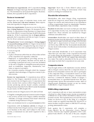 Instructions for Form OR-20-S, 150-102-025 Oregon S Corporation Tax Return - Oregon, Page 5