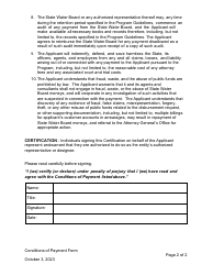 Conditions of Payment - California Extended Water and Wastewater Arrearage Payment Program - California, Page 2