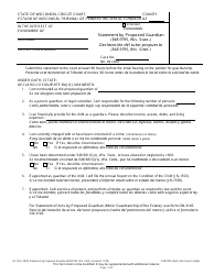 Document preview: Form JN-1514 Statement by Proposed Guardian - Wisconsin (English/Spanish)