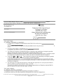 Document preview: Form JN-1520 Temporary Order Appointing an Emergency Guardian - Wisconsin (English/Spanish)