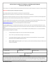 ENG Form 6290 Reemployed Annuitant Program (Rap) Medical Questionnaire - Field Version, Page 2