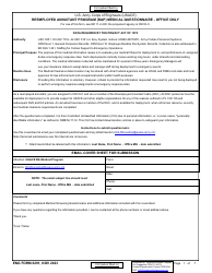 ENG Form 6291 Reemployed Annuitant Program (Rap) Medical Questionnaire - Office Only
