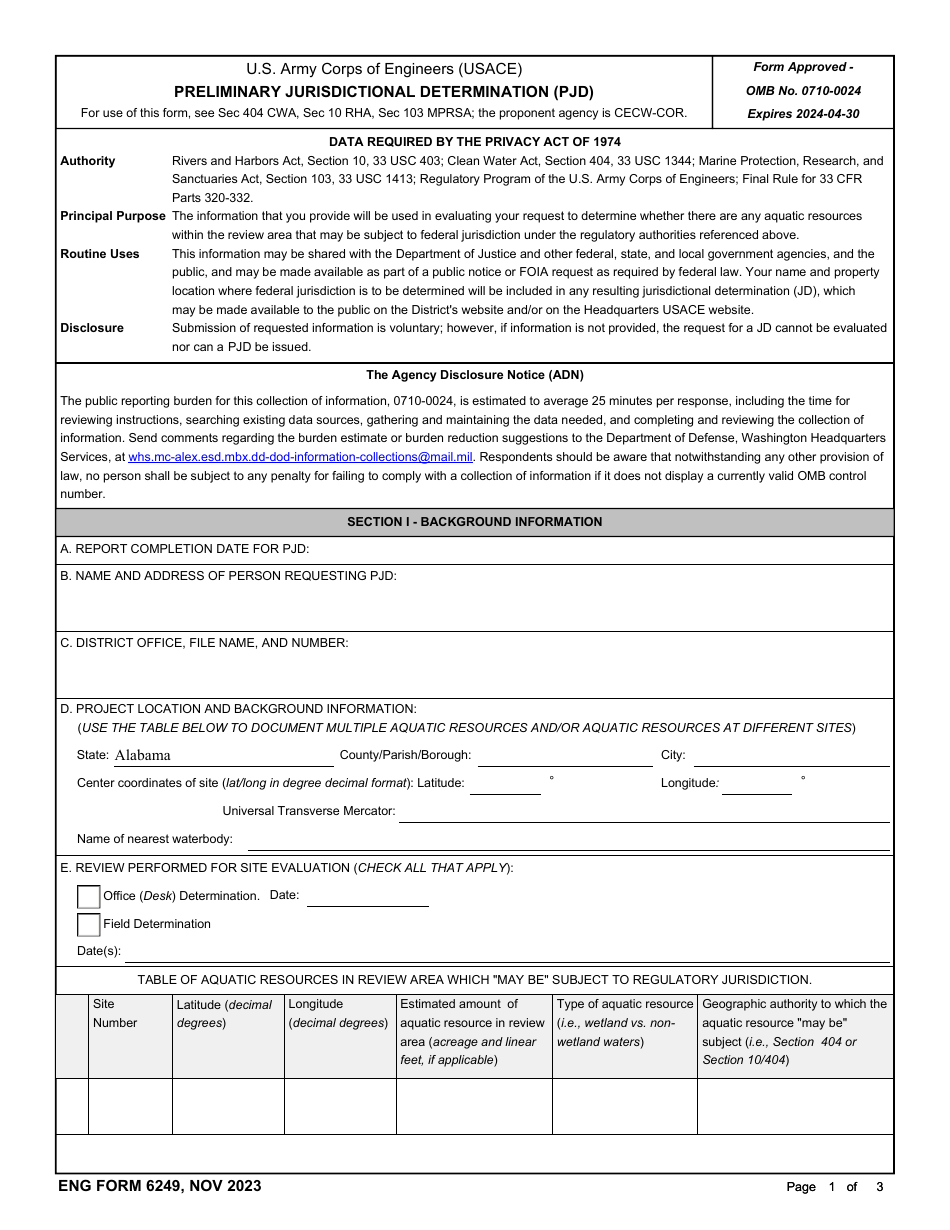 ENG Form 6249 - Fill Out, Sign Online and Download Fillable PDF ...