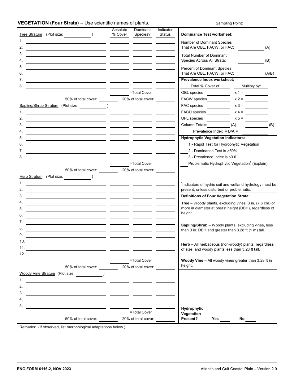 ENG Form 6116-2 Wetland Determination Data Sheet - Atlantic and Gulf Coastal Plain Region, Page 3