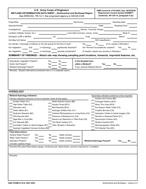 ENG Form 6116-8  Printable Pdf