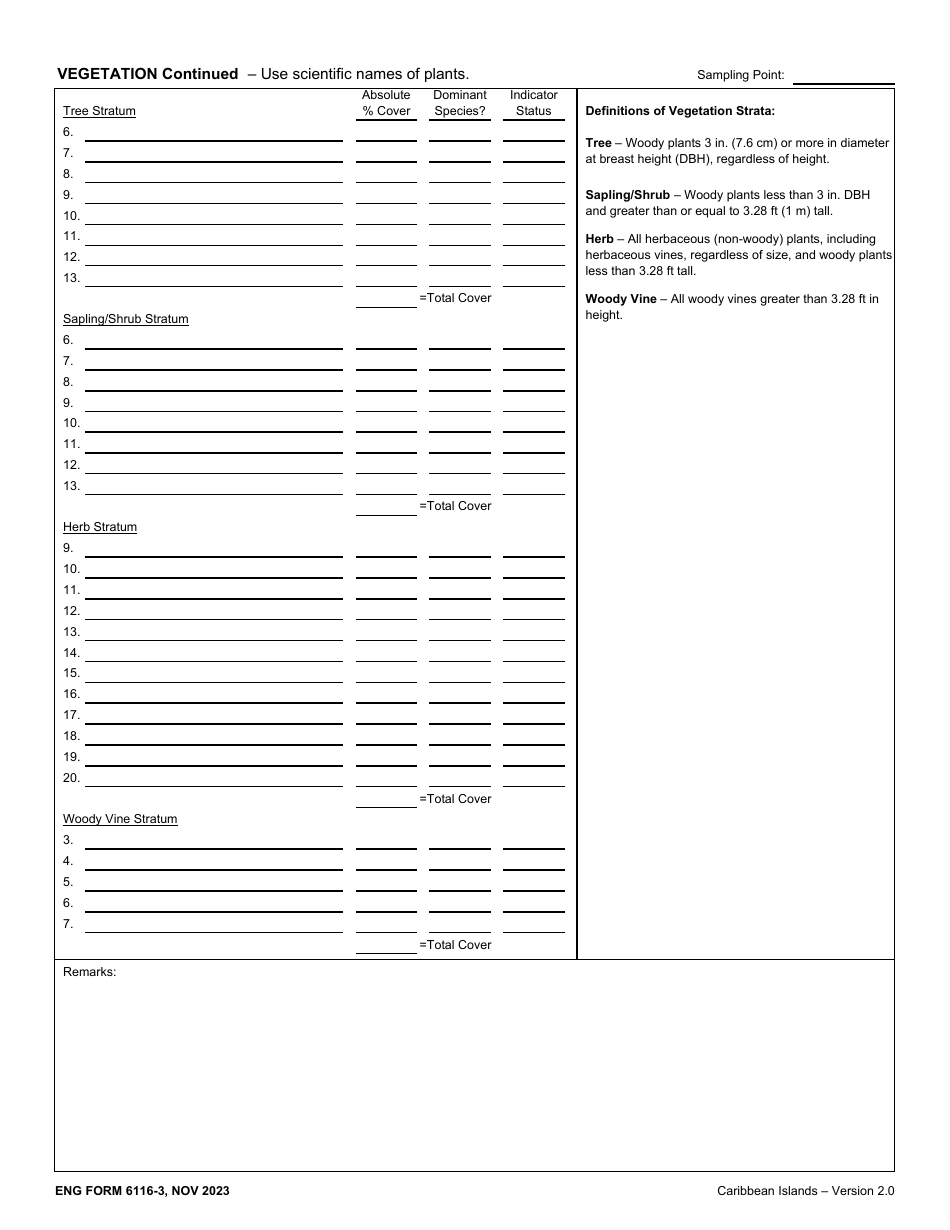 ENG Form 6116-3 Wetland Determination Data Sheet - Caribbean Islands Region, Page 3