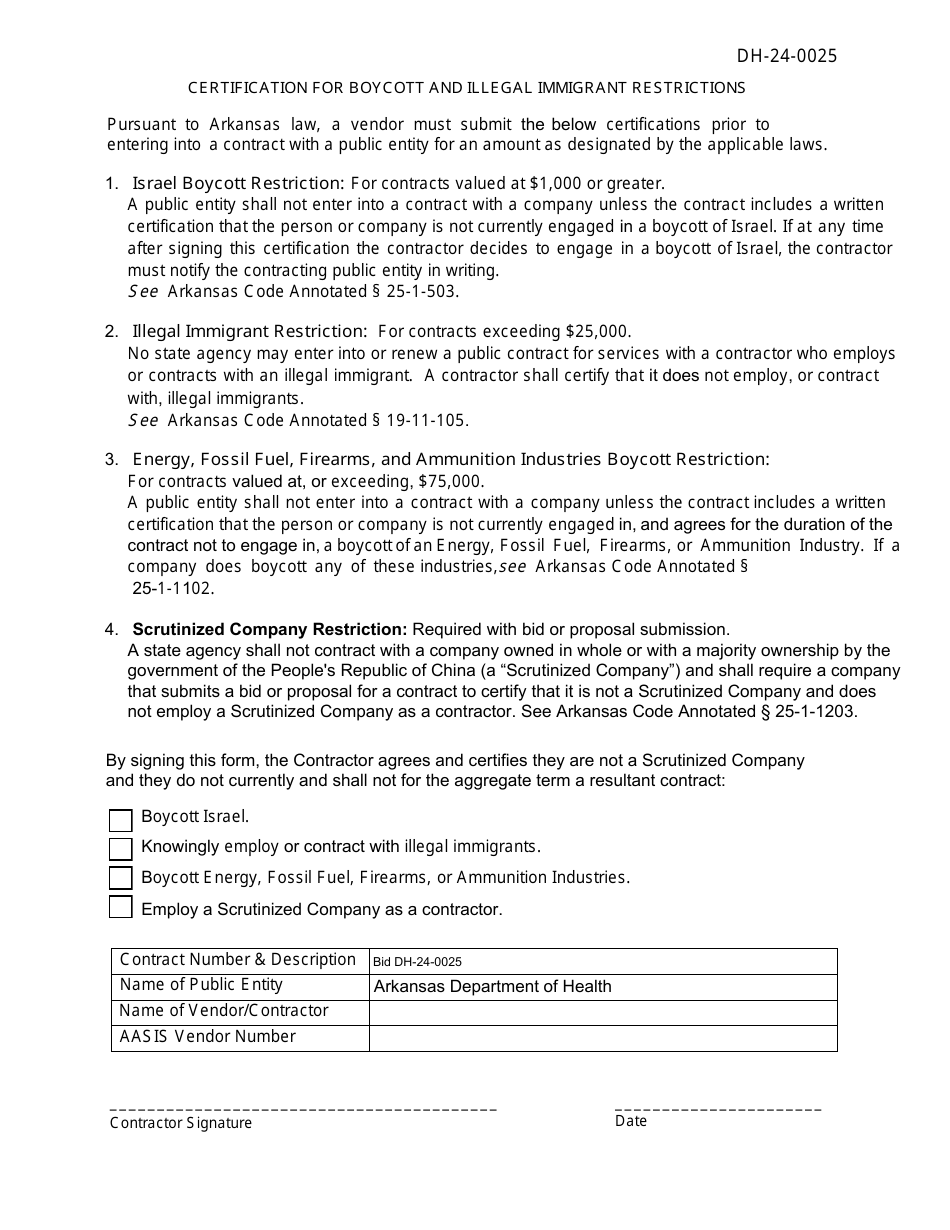 Form DH-24-0025 Bid Response Packet - 4 Chevrolet Trax Small Suv Vehicles Per Bid Specification Sheet - Arkansas, Page 10