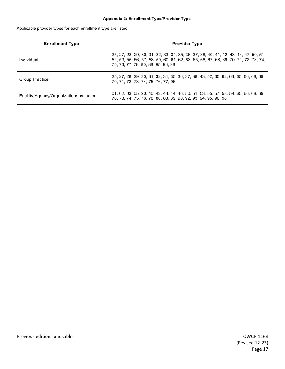 Form OWCP-1168 Provider Enrollment Form, Page 19