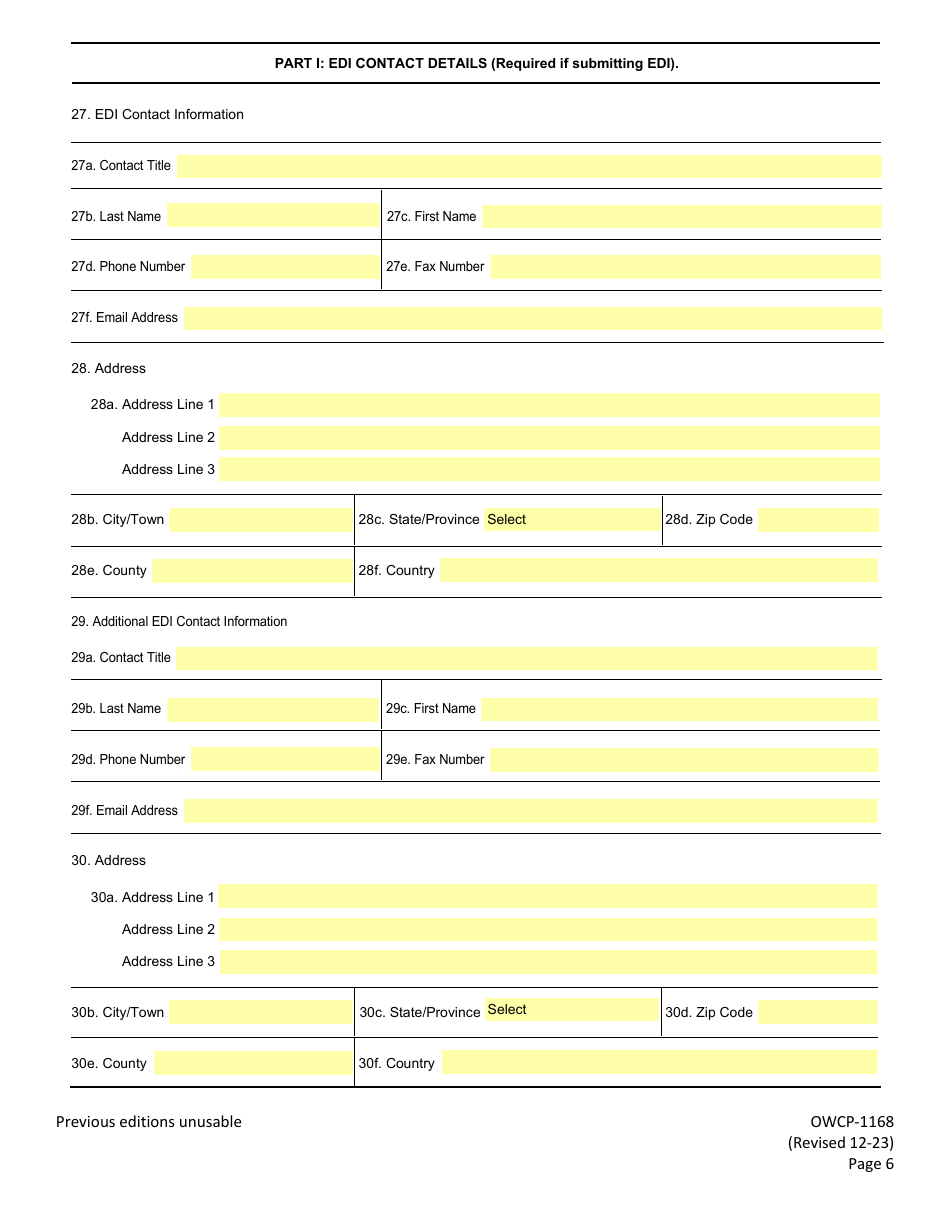 Form OWCP-1168 Provider Enrollment Form, Page 8