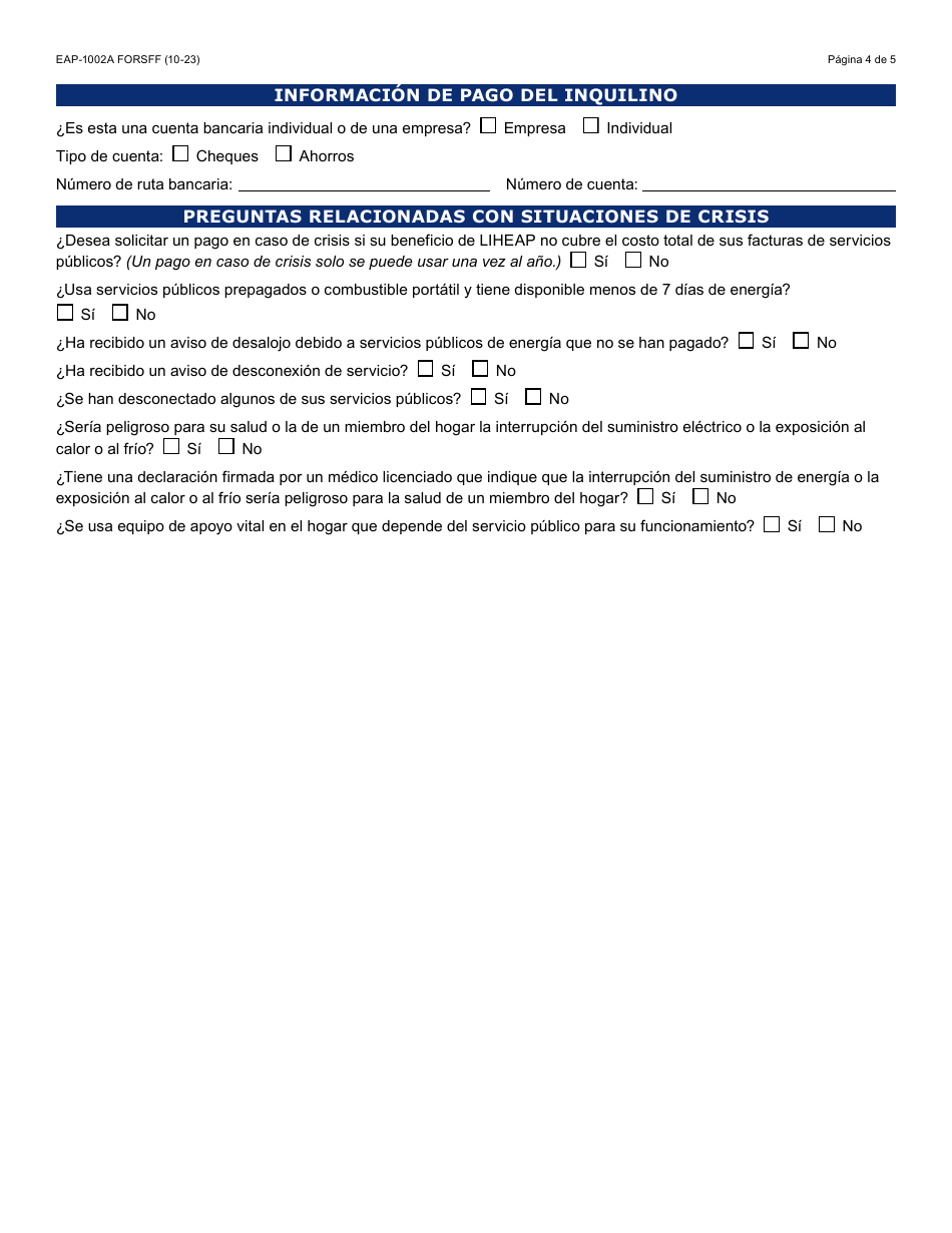 Formulario Eap 1002a S Fill Out Sign Online And Download Fillable Pdf Arizona Spanish 5824