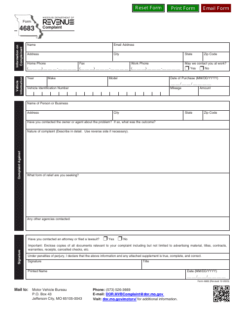 Form 4683 Complaint - Missouri