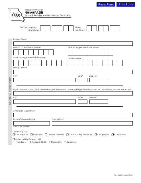 Form 5885  Printable Pdf