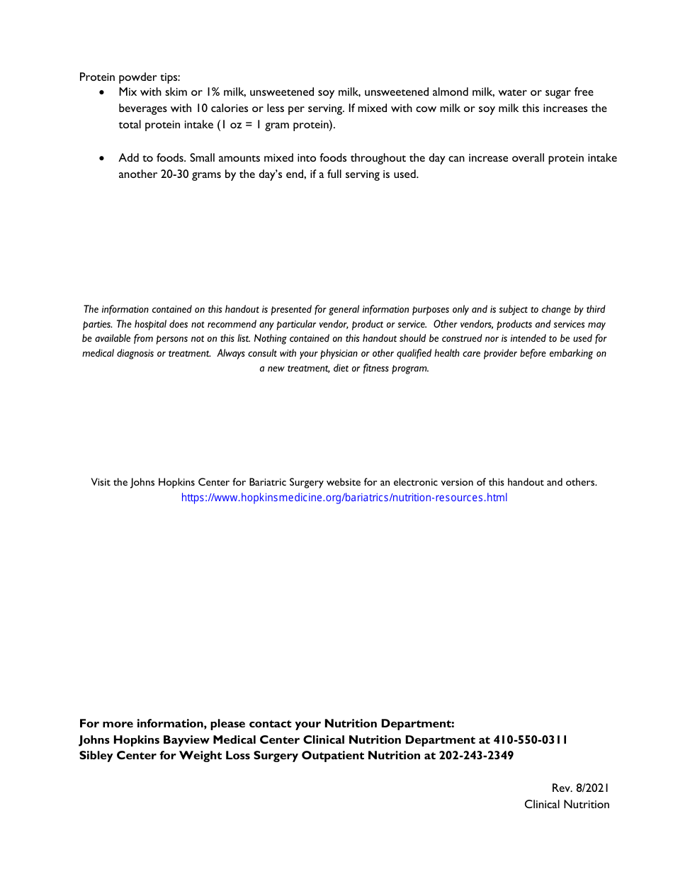 Suggested Protein Supplements - Johns Hopkins Medicine, Page 4