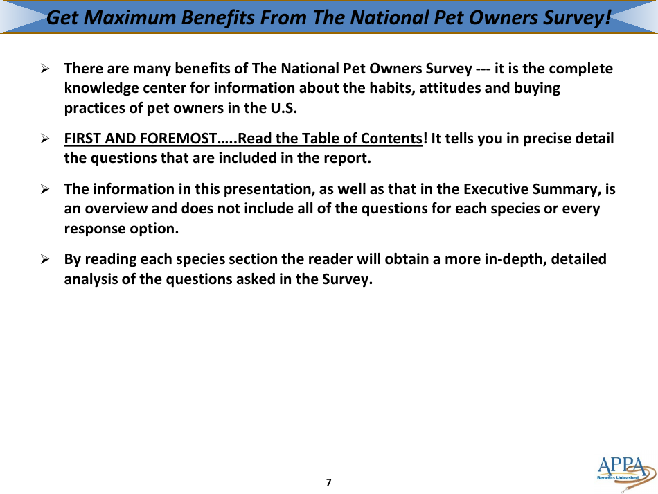 The 2017-2018 Appa National Pet Owners Survey Debut - American Pet Products Association, Page 7