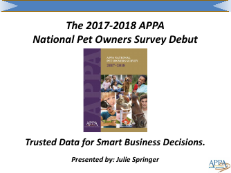 Document preview: The 2017-2018 Appa National Pet Owners Survey Debut - American Pet Products Association