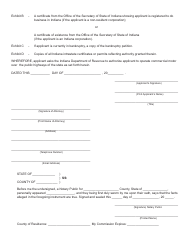 Form 703 (State Form 50216) Application for Emergency or Temporary Authority to Transport Passenger or Household Goods - Indiana, Page 4