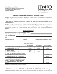 Amended Unemployment Insurance Tax Report Form - Idaho